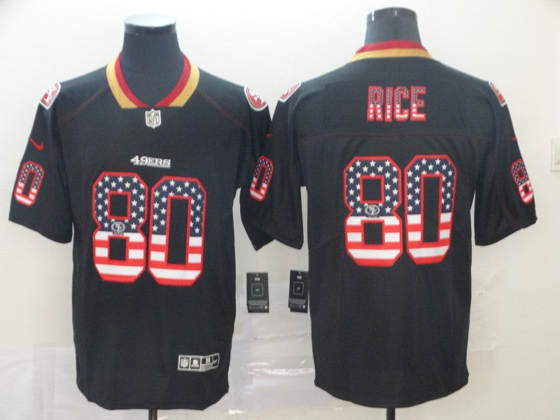Men's San Francisco 49ers Jerry Rice #80 Black Game Jersey1