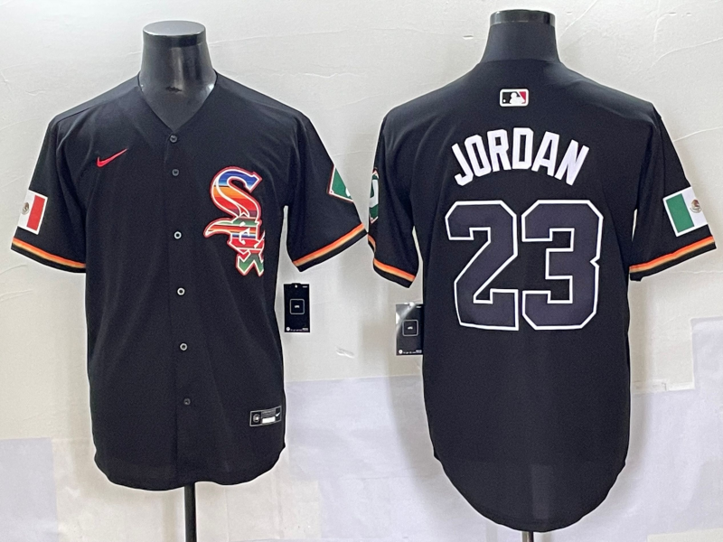 Men's Chicago White Sox Michael Jordan #23 Black Replica Player Jersey