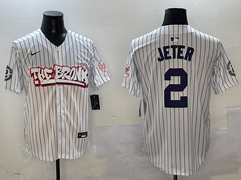 Men's New York Yankees Derek Jeter White Limited Player Jersey