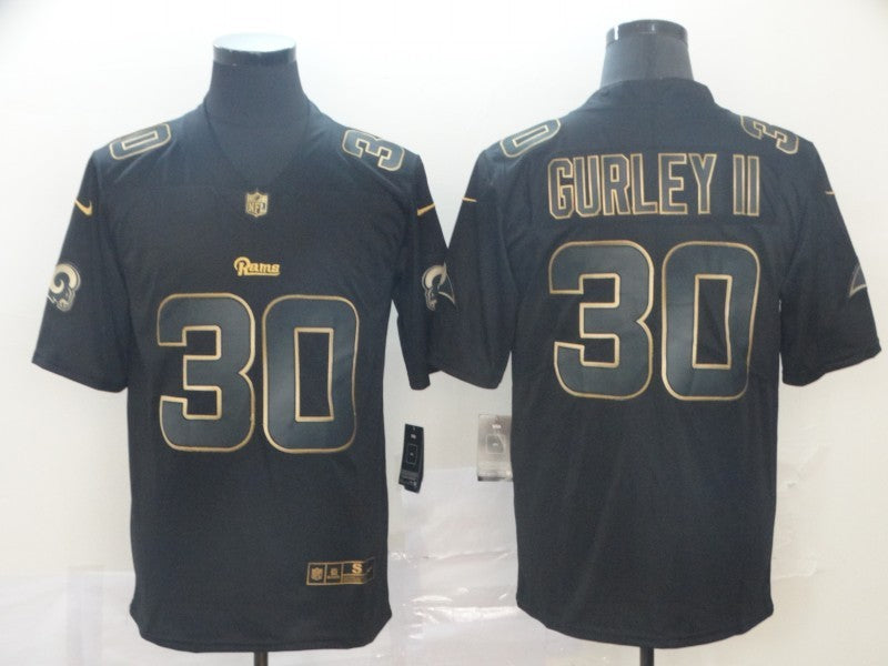 Men's Los Angeles Rams Todd Gurley II #30 Black Game Player Jersey1