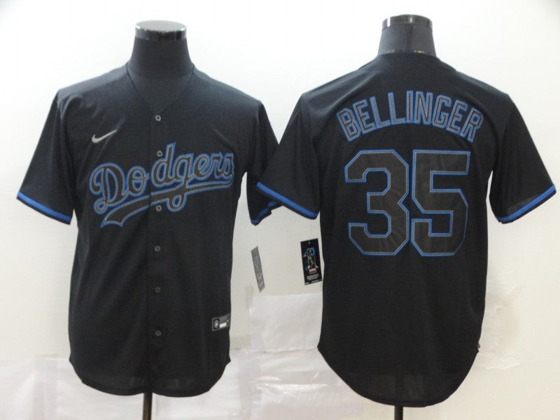 Men's Los Angeles Dodgers Cody Bellinger #35 Black Player Game Jersey1