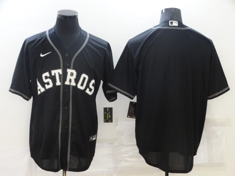 Men's Houston Astros Black Replica Blank Jersey1