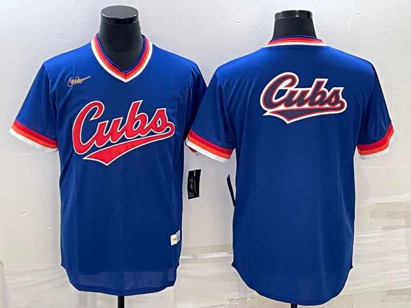 Men's Chicago Cubs Royal Road Cooperstown Collection Team Jersey1