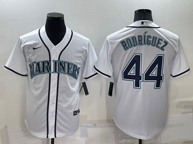 Men's Seattle Mariners Julio Rodriguez #44 White Replica Baseball Jersey1