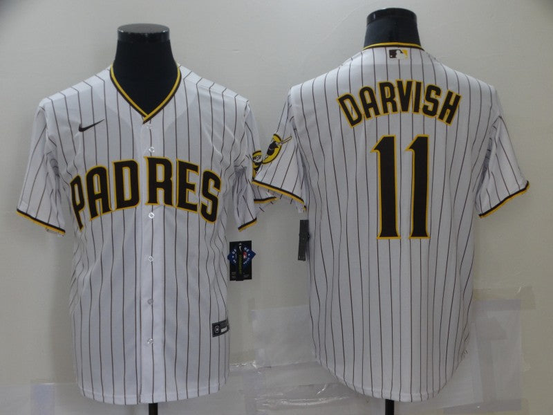 Men's San Diego Padres Yu Darvish #11 White Stitched Jersey1