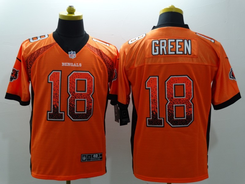 Men's Cincinnati Bengals A.J. Green #18 Orange Game Player Jersey1
