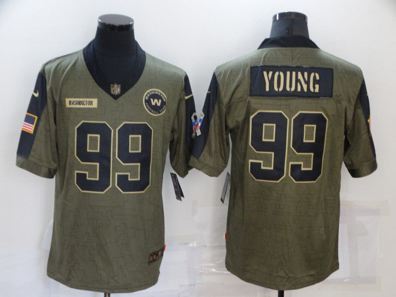 Men's Washington Commanders Chase Young #99 Brown Game Jersey1