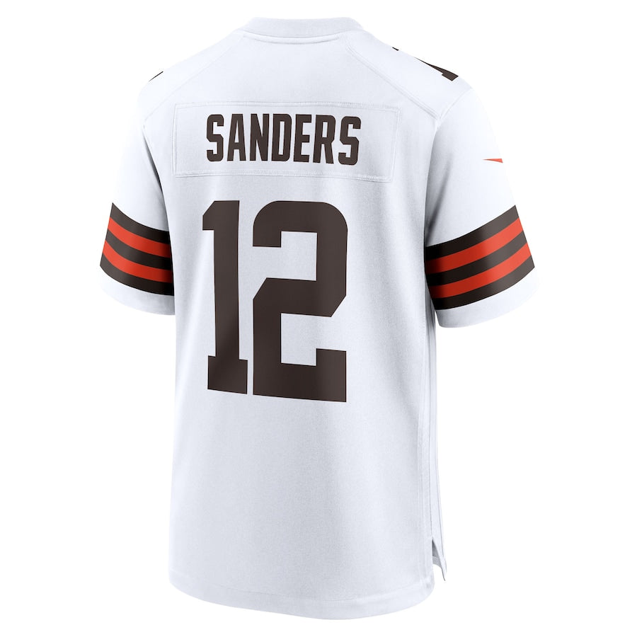 Men's Cleveland Browns Shedeur Sanders Nike White 2025 NFL Draft Game Jersey