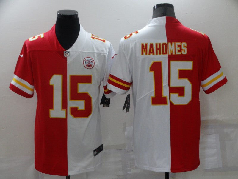 Men's Kansas City Chiefs Patrick Mahomes #15 Red/White Game Jersey1