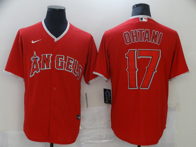 Men's Los Angeles Angels Shohei Ohtani #17 MLB Red Jersey1