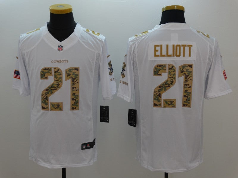 Men's Dallas Cowboys #21 Ezekiel Elliott White Alternate Player Jersey1