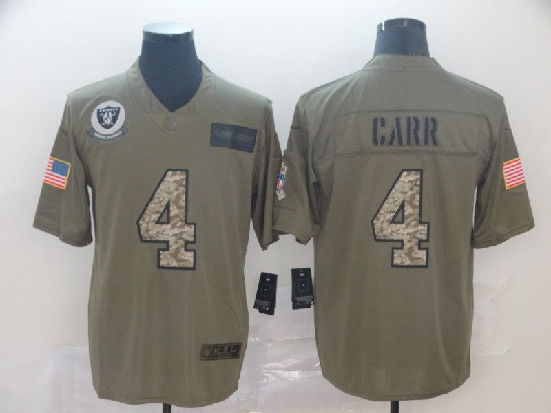 Men's Las Vegas Raiders Derek Carr #4 Brown Alternate Game Jersey1