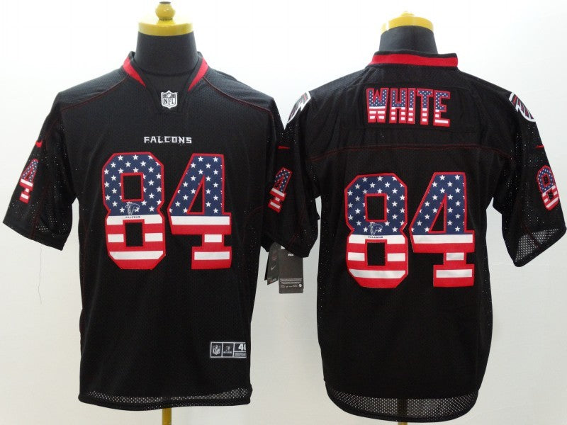 Men's Atlanta Falcons Roddy White #84 Black Game Jersey1