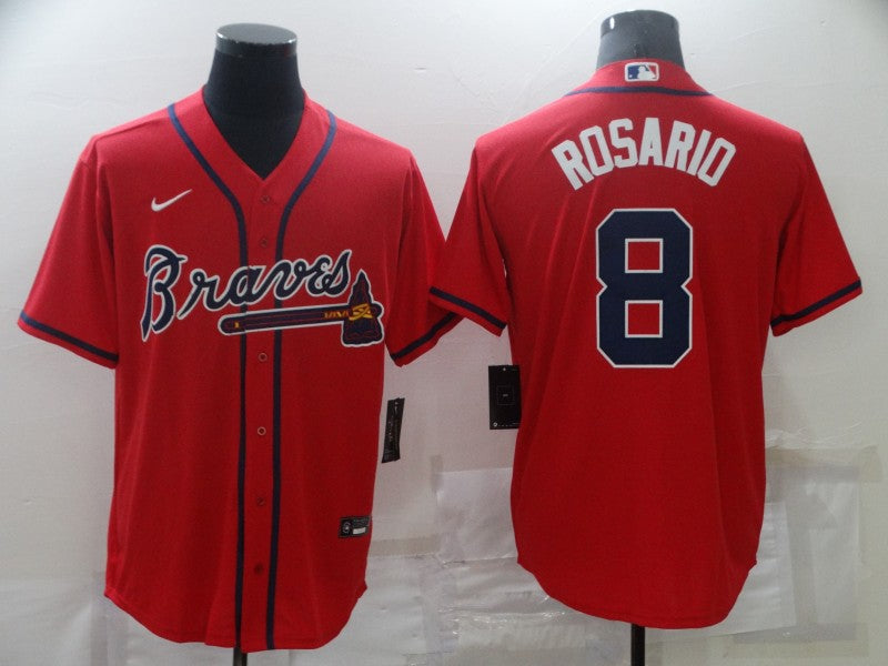 Men's Atlanta Braves Eddie Rosario #8 Red Replica Jersey1