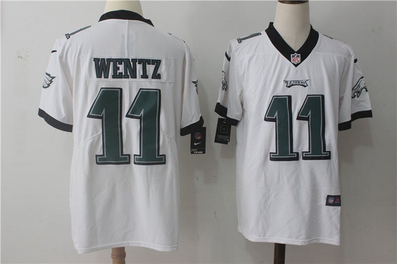 Men's Philadelphia Eagles #11 Carson Wentz Game Jersey1 White