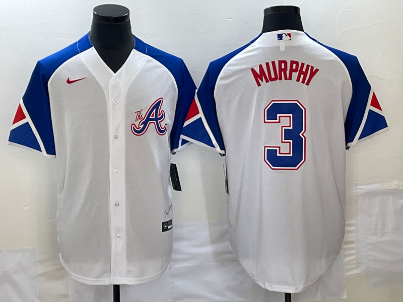 Men's Atlanta Braves Dale Murphy #3 White 2023 City Connect Replica Player Jersey1