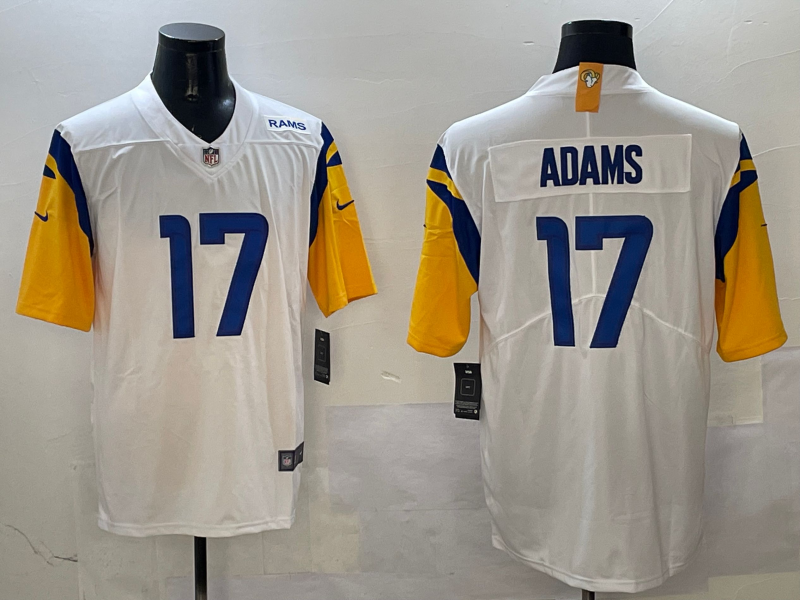 Men's Los Angeles Rams Davante Adams #17 White Game Player Jersey1