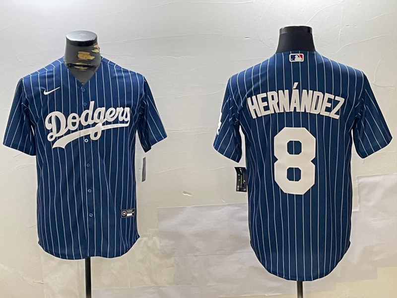 Men's Los Angeles Dodgers Enrique Hernandez #8 Blue Player Jersey1
