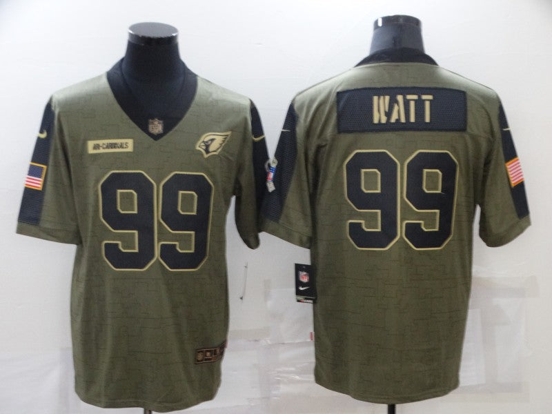 Men's Arizona Cardinals J.J. Watt #99 Brown Game Jersey1