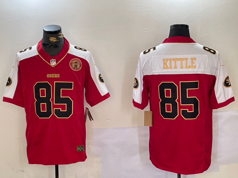 Men's San Francisco 49ers George Kittle #85 Scarlet Game Player Jersey1