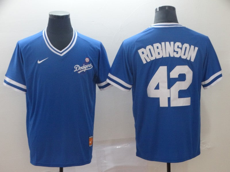 Men's Los Angeles Dodgers Jackie Robinson #42 Blue Game Player Jersey1