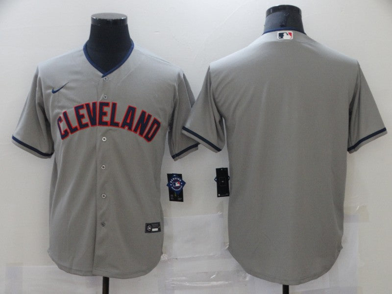 Men's Cleveland Guardians Gray Road Authentic Blank Jersey1