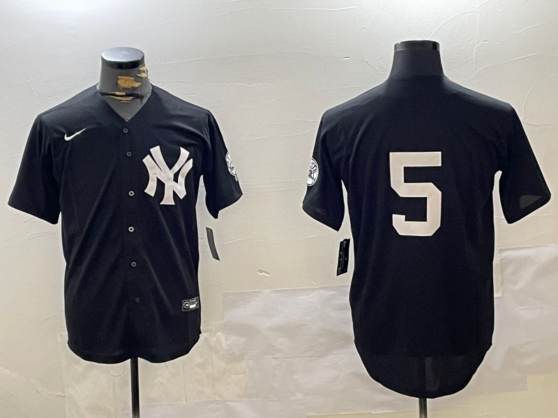Men's New York Yankees Joe DiMaggio #5 Black Game Jersey1