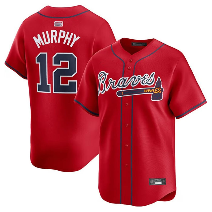 A.Braves #12 Sean Murphy Player Red Alt Limited Home Baseball Jerseys