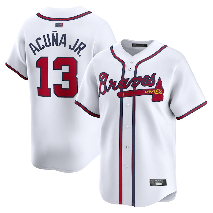 A.Braves #13 Ronald Acuna Jr. Player White Home Limited game Baseball Jerseys