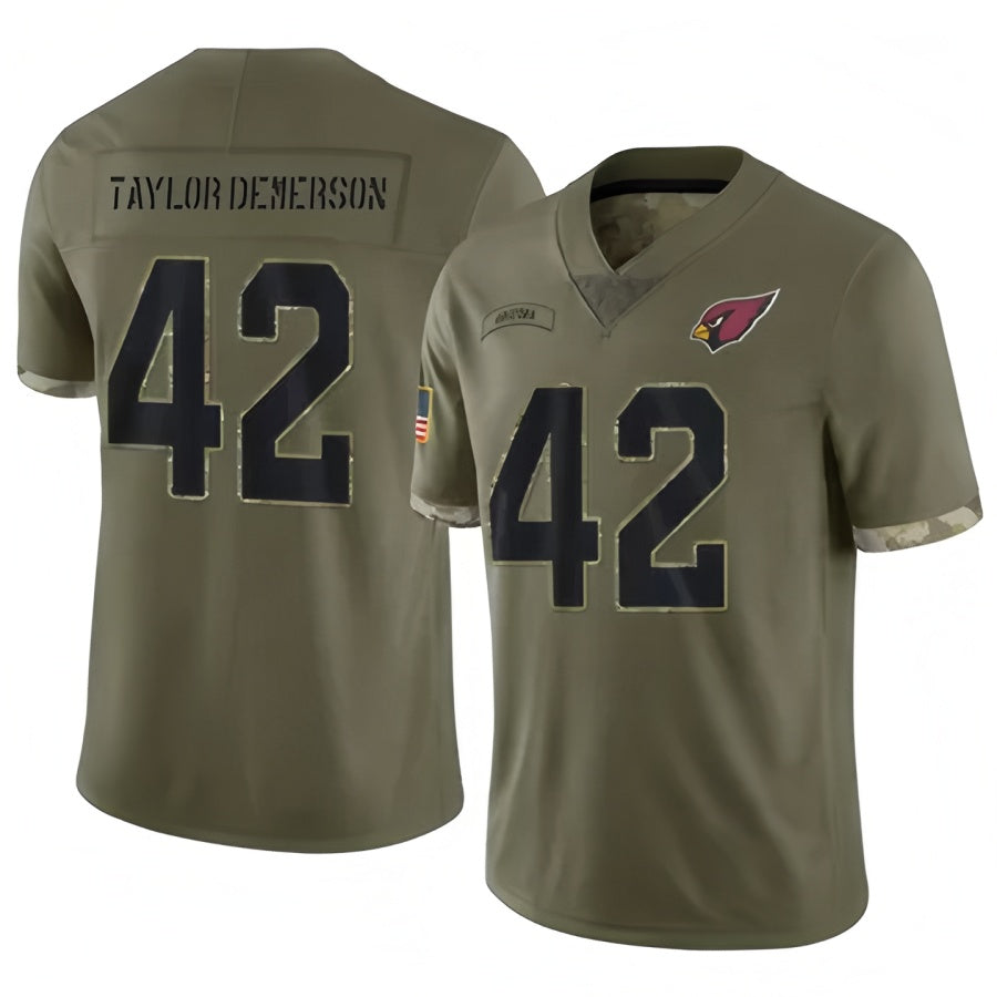 A.Cardinals #42 Dadrion Taylor-Demerson Player Olive Salute To Service Football Jerseys