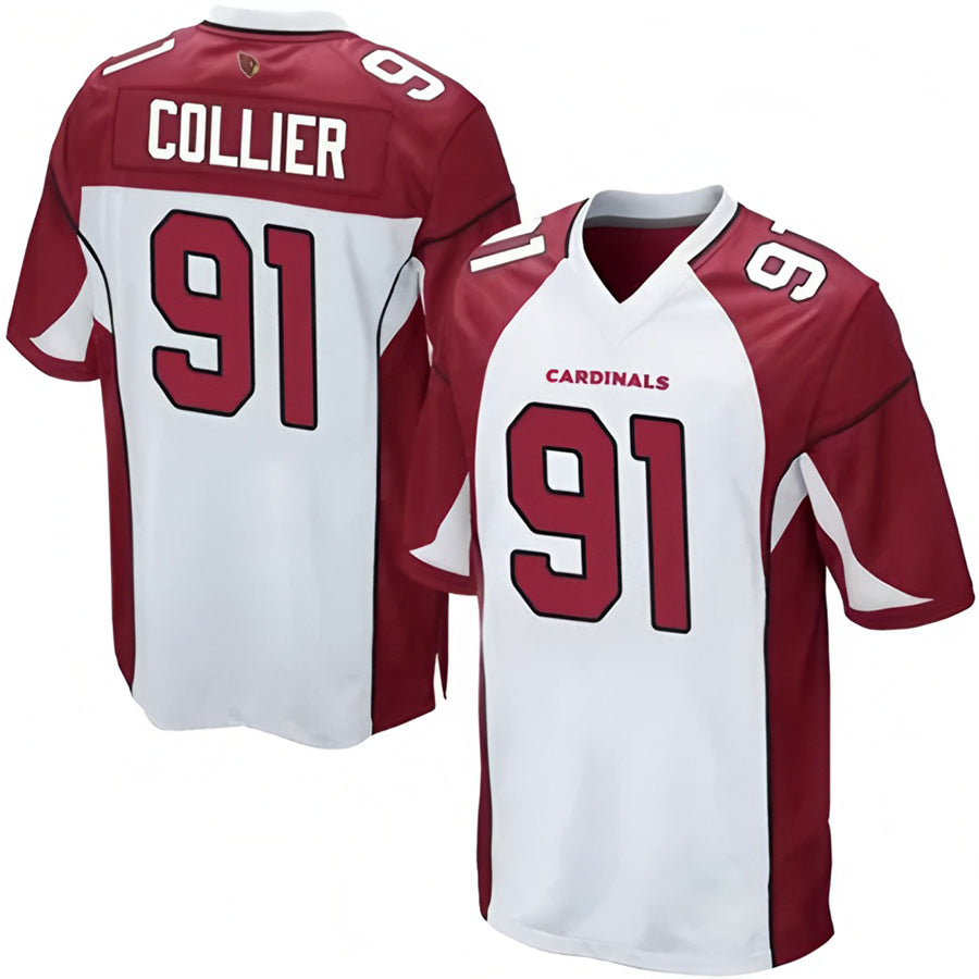A.Cardinals #91 L.J. Collier Player White Game Football Jerseys