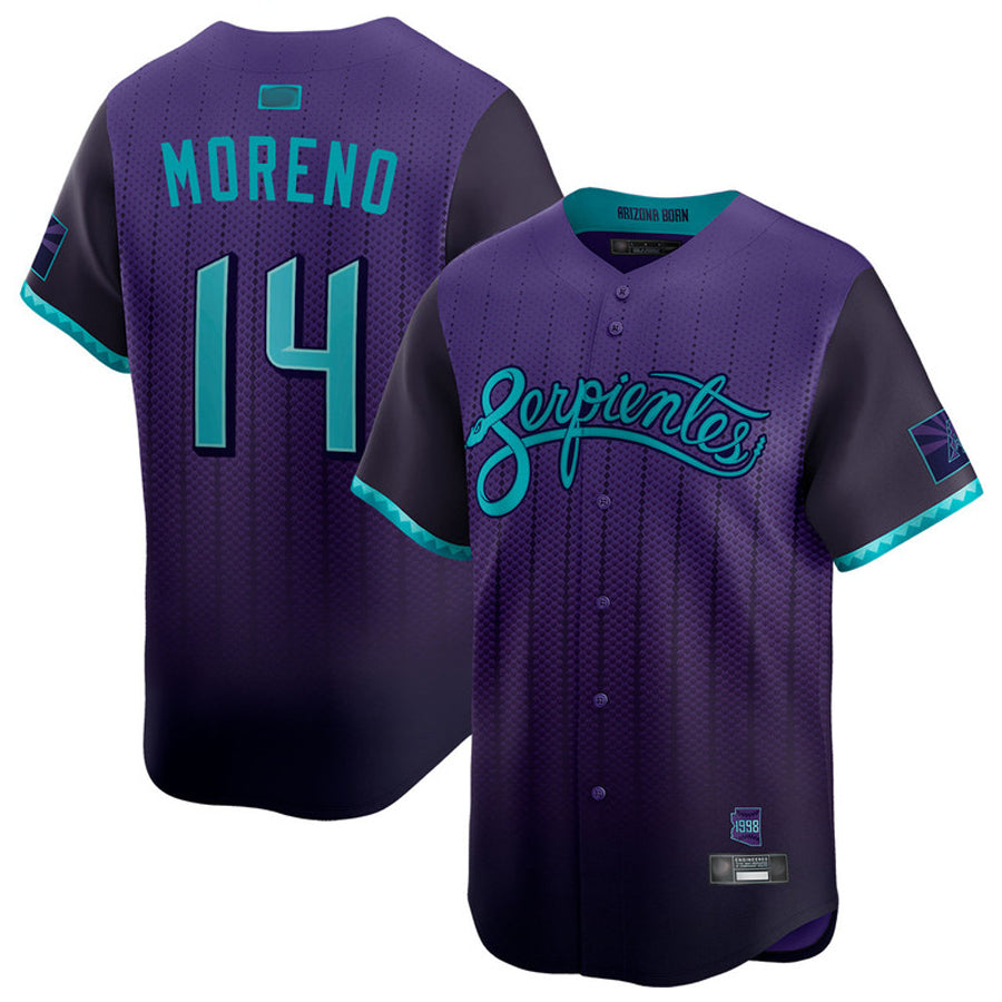 A.Diamondbacks #14 Gabriel Moreno Player Purple City Connect 2.0 Limited Baseball Jerseys