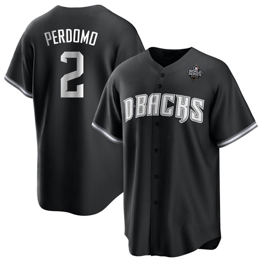 A.Diamondbacks #2 Geraldo Perdomo Player Black Replica Baseball Jerseys