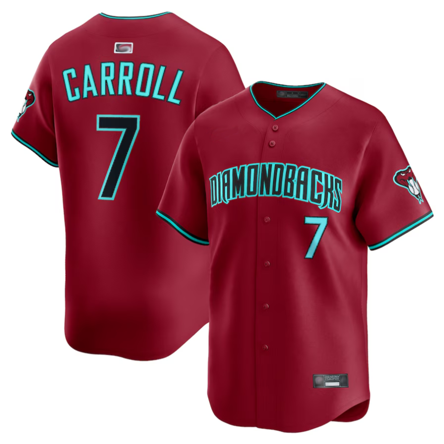 A.Diamondbacks #7 Corbin Carroll Player Red Alternate Limited Baseball Jerseys