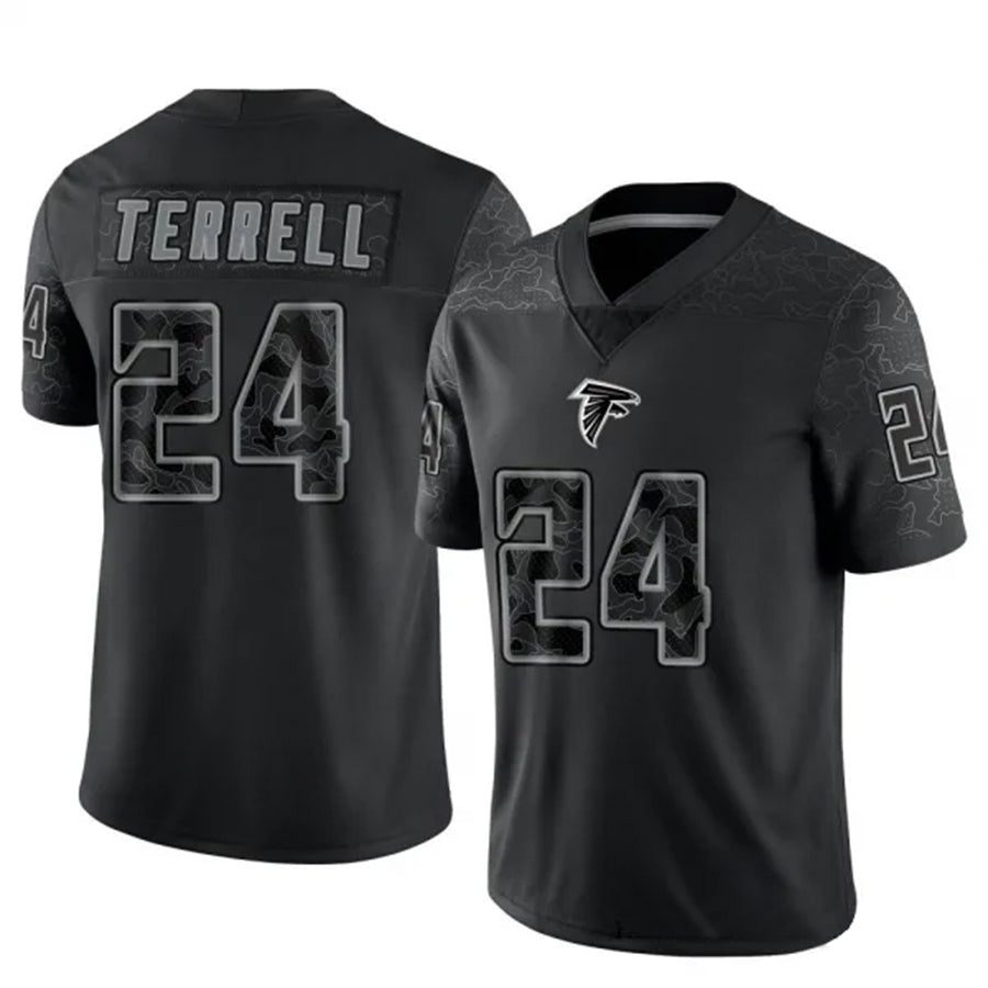 A.Falcons #24 A.J. Terrell Jr. Player Black RFLCTV Limited Football Jerseys