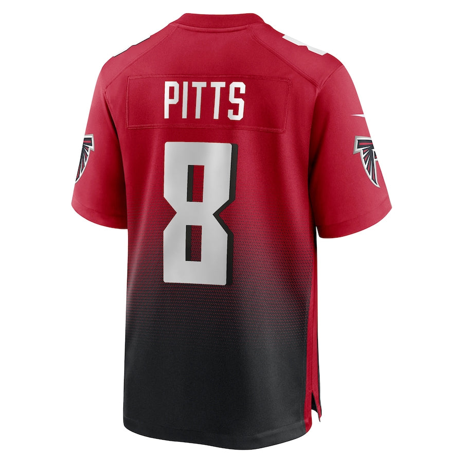 A.Falcons #8 Kyle Pitts Sr. Player Red Home Game Football Jerseys