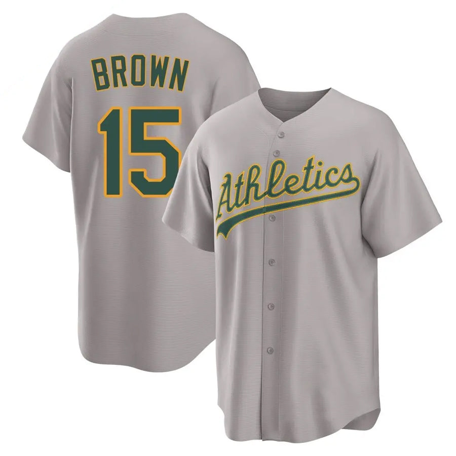 Athletics #15 Seth Brown Player Gray Replica Game Baseball Jerseys