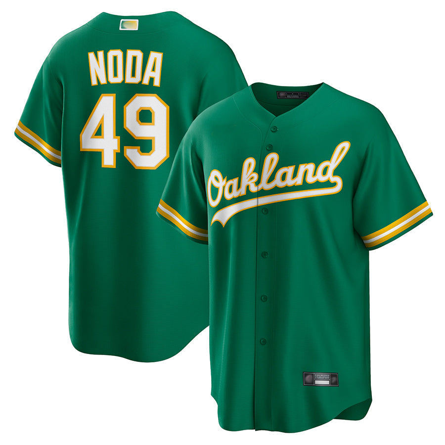 Athletics #49 Ryan Noda Player Kelly Green Replica Game Baseball Jerseys