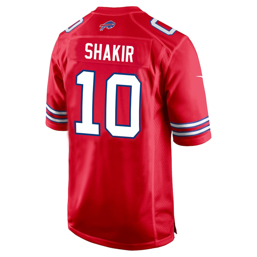 B.Bills #10 Khalil Shakir Player Red Home Game Football Jerseys
