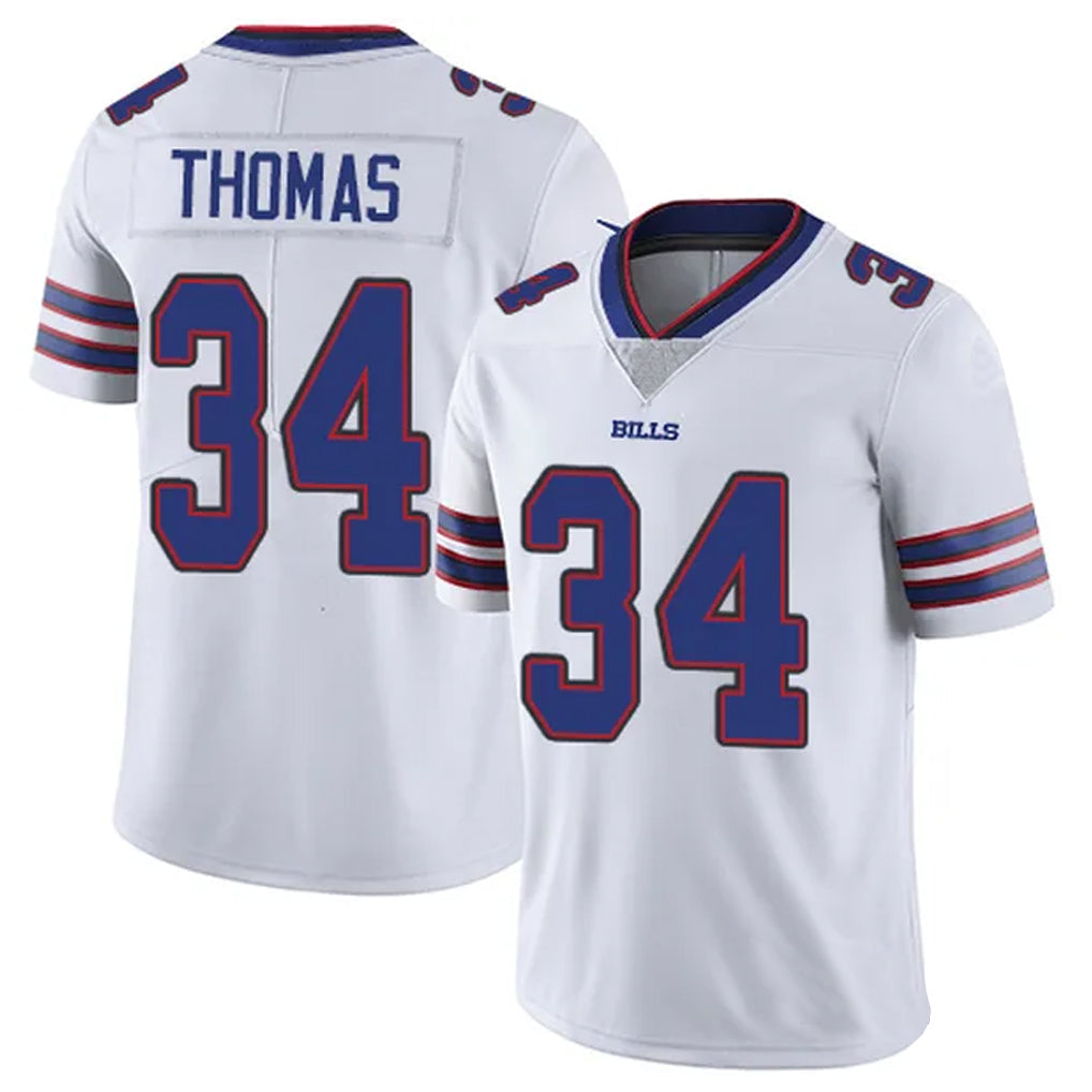 B.Bills #34 Thurman Thomas Player White Vapor Limited Football Jerseys