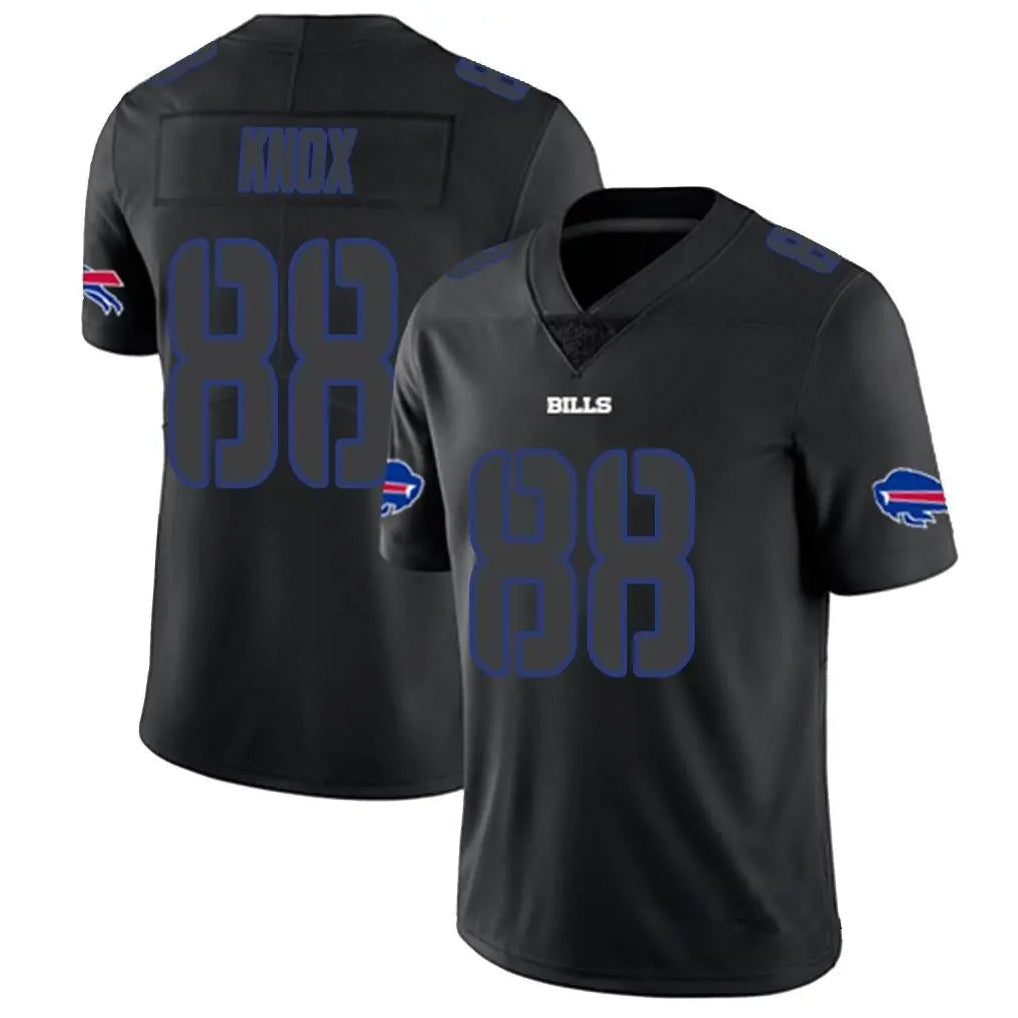 B.Bills #88 Dawson Knox Player Limited Black Impact Football Jerseys