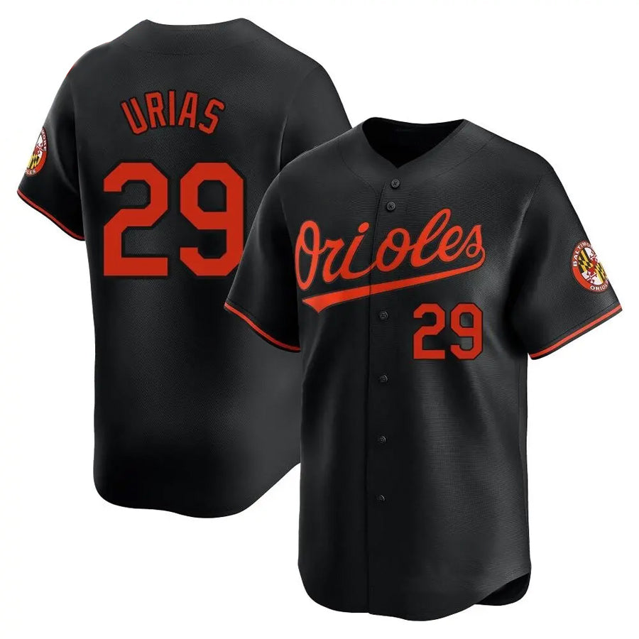 B.Orioles #29 Ramon Urias Player Black Limited Home Game Baseball Jerseys