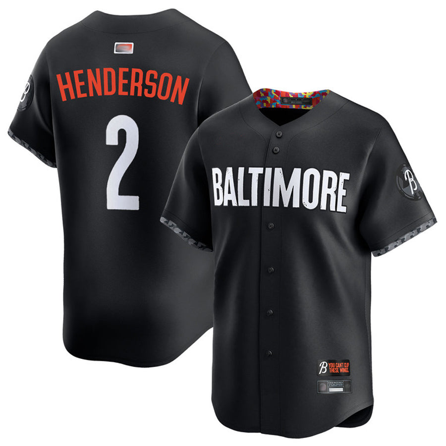 B.Orioles #2 Gunnar Henderson Player Black City Connect Limited Baseball Jerseys
