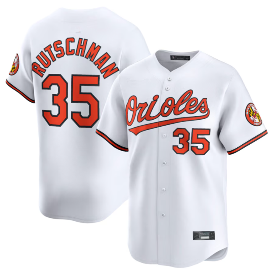 B.Orioles #35 Adley Rutschman Orange Limited Player Game Jersey American Stitched Baseball Jerseys