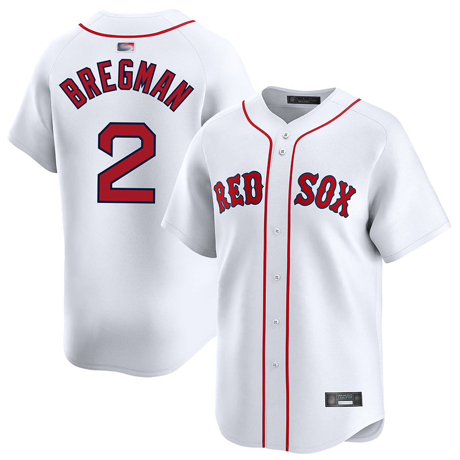 B.Red Sox #2 Alex Bregman Player White Limited Baseball Jerseys