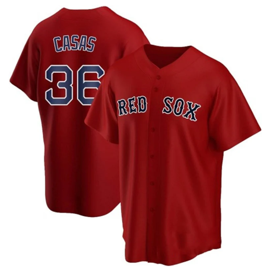 B.Red Sox #36 Triston Casas Player Red Home Replica Baseball Jerseys