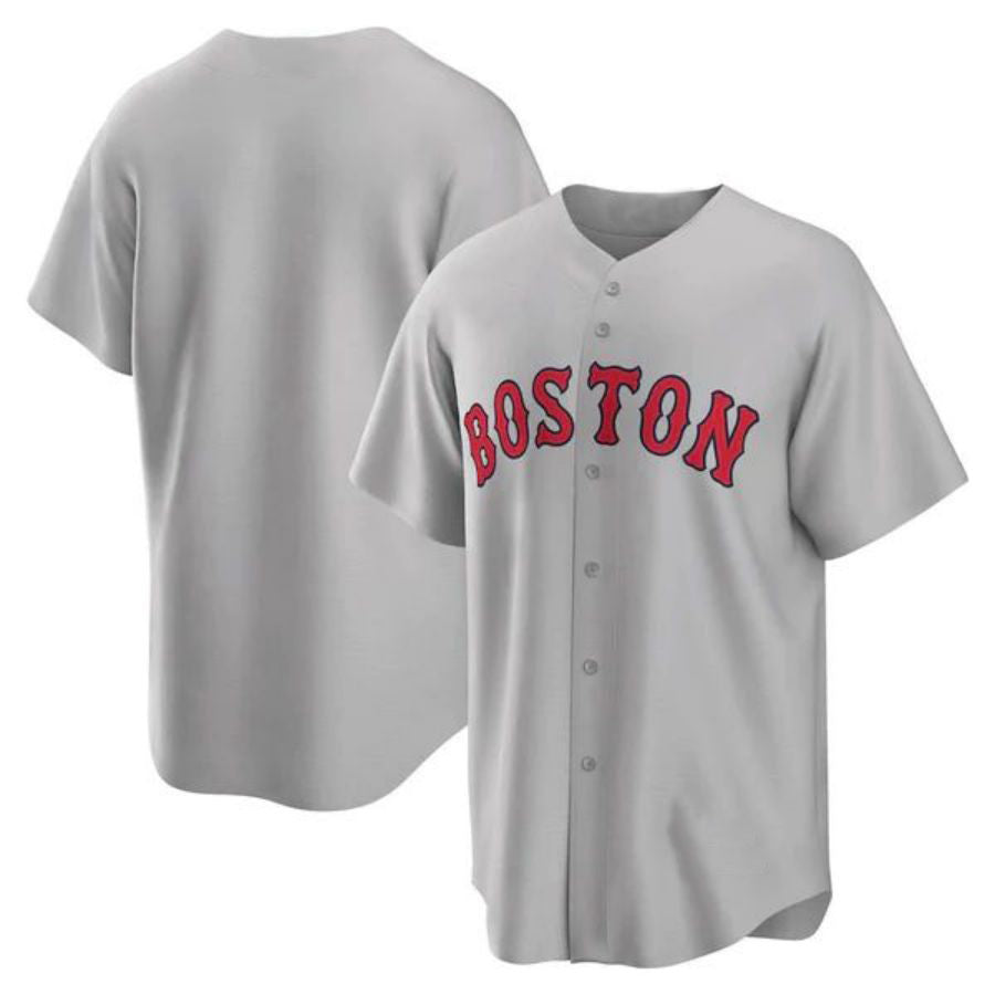 B.Red Sox Blank Player Gray Road Replica Game Baseball Jerseys