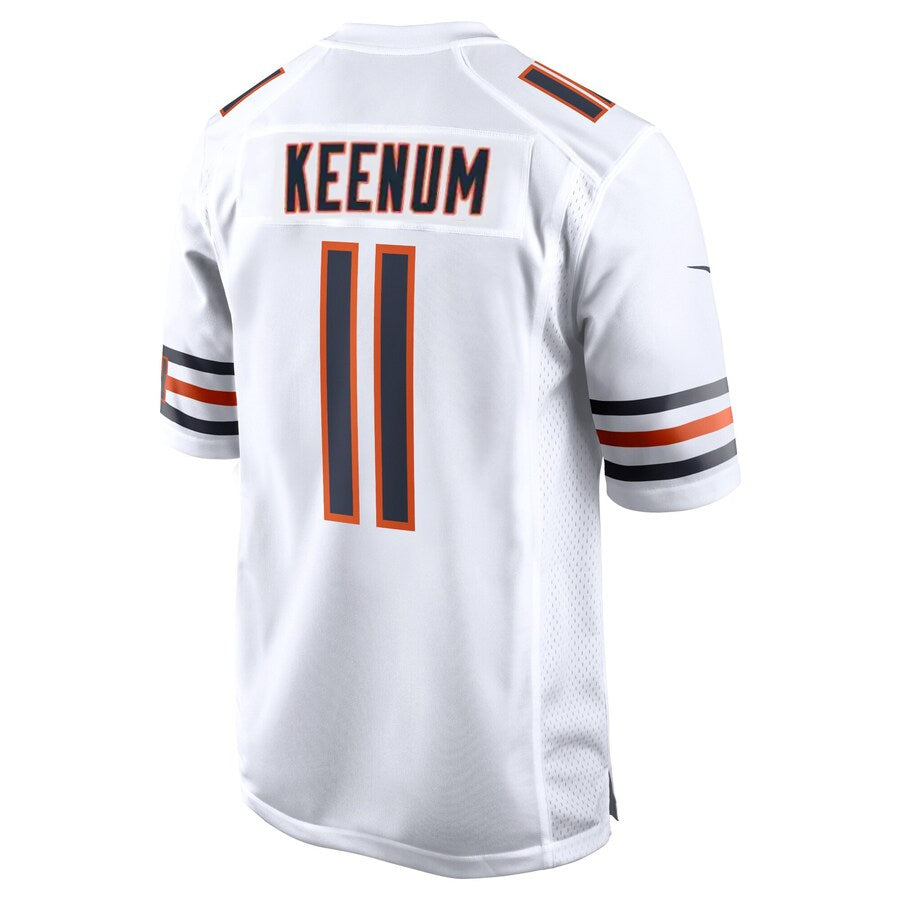C.Bears #11 Case Keenum Player White Home Game Football Jerseys
