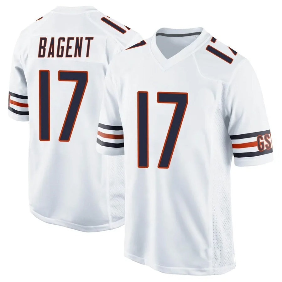 C.Bears #17 Tyson Bagent Player White Game Football Jerseys