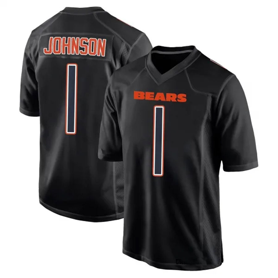 C.Bears #1 Jaylon Johnson Player Carbon Black Fashion Football Jerseys
